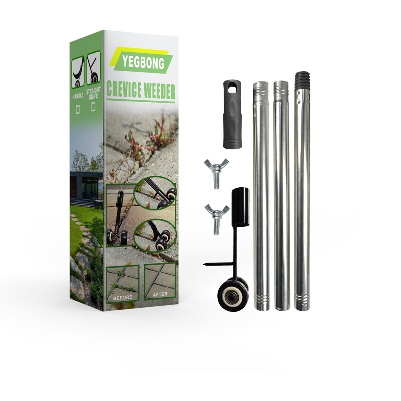 Garden Weeding Hook Retractable Metal Rod Outdoor Crevice Weeder Gap No Need Bend Over Scroll Wheel Weeding Garden Tools: Straight Hook-Box