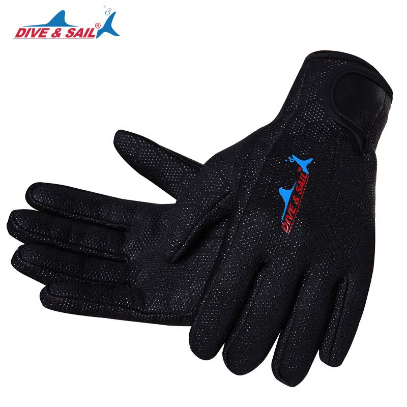 Buceo y navegación 1,5mm guantes de buceo antiarañazos de neopreno con cinta de Nylon para el invierno natación surf buceo en profundidad y superficie