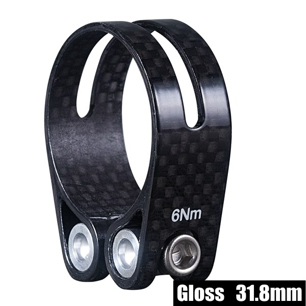 14G/Peice Full Carbon Fiets Zadelpen Klem Road Mtb Fiets Zadelpenklem Fietsen Onderdelen 34.9/31.8 Mm 3K Mat/Glanzend: Glossy 31.8mm