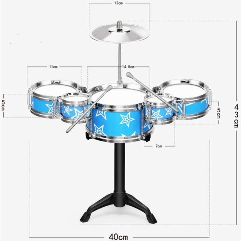 Batería Para Jazz de juguete para niños, palo de platillo, Rock, batería Musical