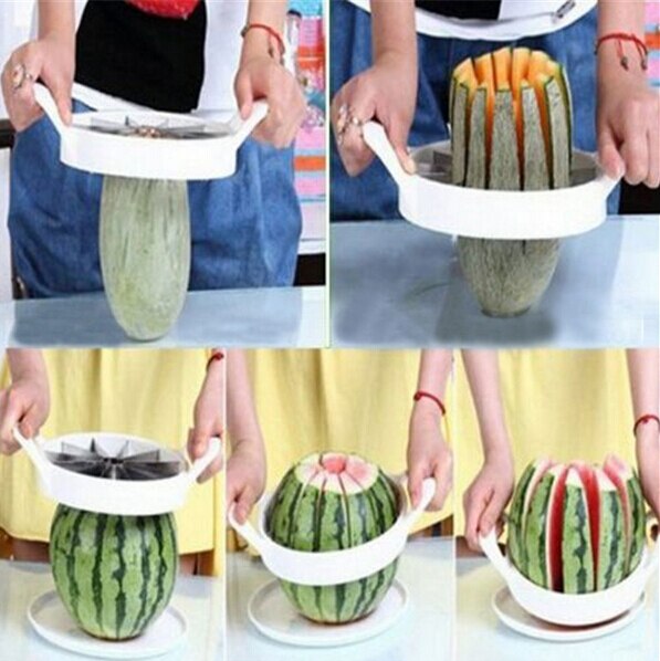 Cortador de sandía (diámetro interior de 211 cm), utensilios de cocina prácticos para cortar fruta, rebanador de fruta de sandía, cortador de cocina (055)