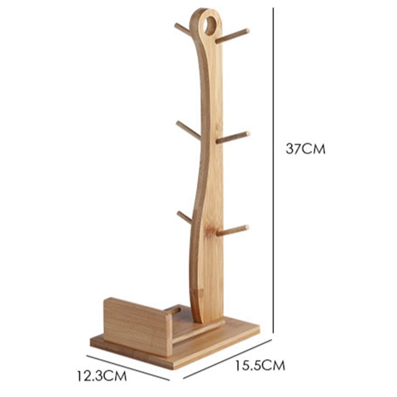 Kubek bambusowy uchwyt kubek kawy kubki na wodę półka wisząca biuro dom salon naturalnie drewniane kubek ociekacz robić przechowywania