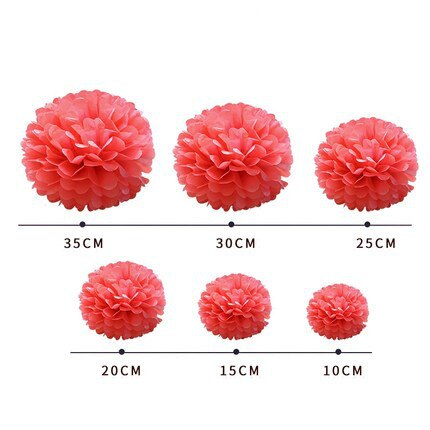 10cm 4inch Tissue Paper Flower Balls for Wedding Baby Shower Birthday Party Decoration Home Garden Decor Paper Pom Poms Pompoms