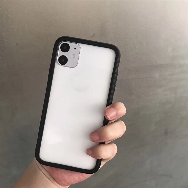 Pare-chocs antichoc en silicone souple Silm pour iPhone 11 protecteur complet étui pour téléphone cadre pour iPhone 11 Pro Max étui housse pare-chocs: ForiPhone 11 Pro Max / Black