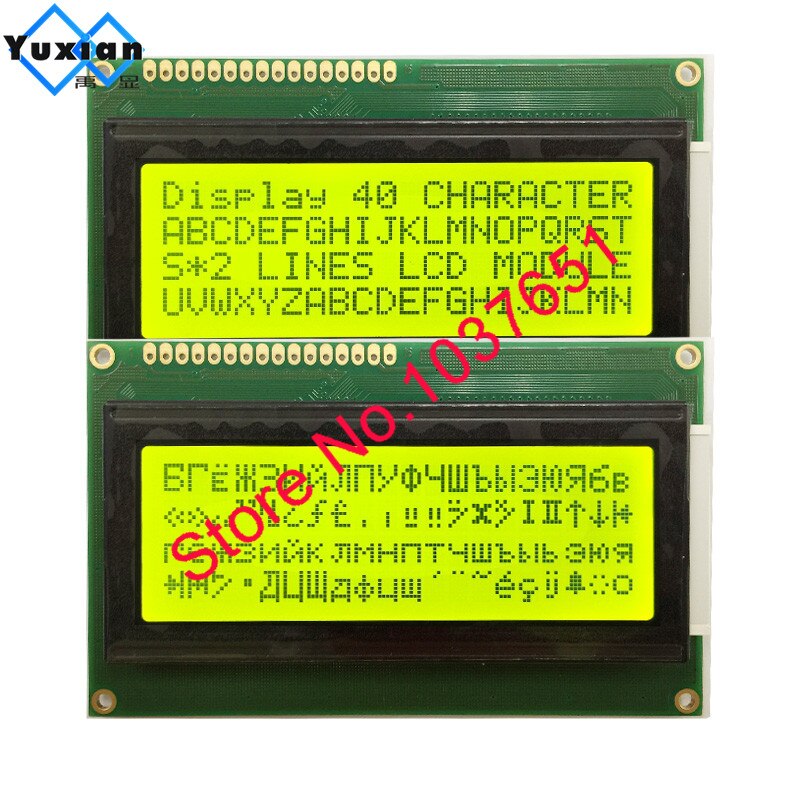 2pcs LCD display 2004 20*4 character module green with Russian cyrillic font Language
