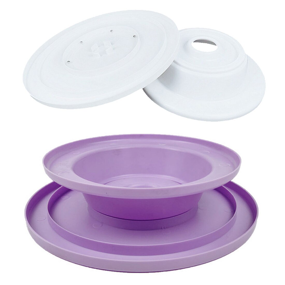 4 Kleuren Plastic Taart Draaitafel Taart Stand Roterende Taart Decoreren Draaitafel Anti-Slip Ronde Cake Stand Roterende Pan