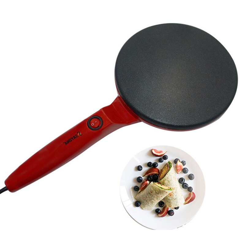 Machine à crêpes Pizza électrique 220v | Plancha antiadhésive, poêle à crêpes, outils de cuisine, poêle à crêpes portables: Rouge