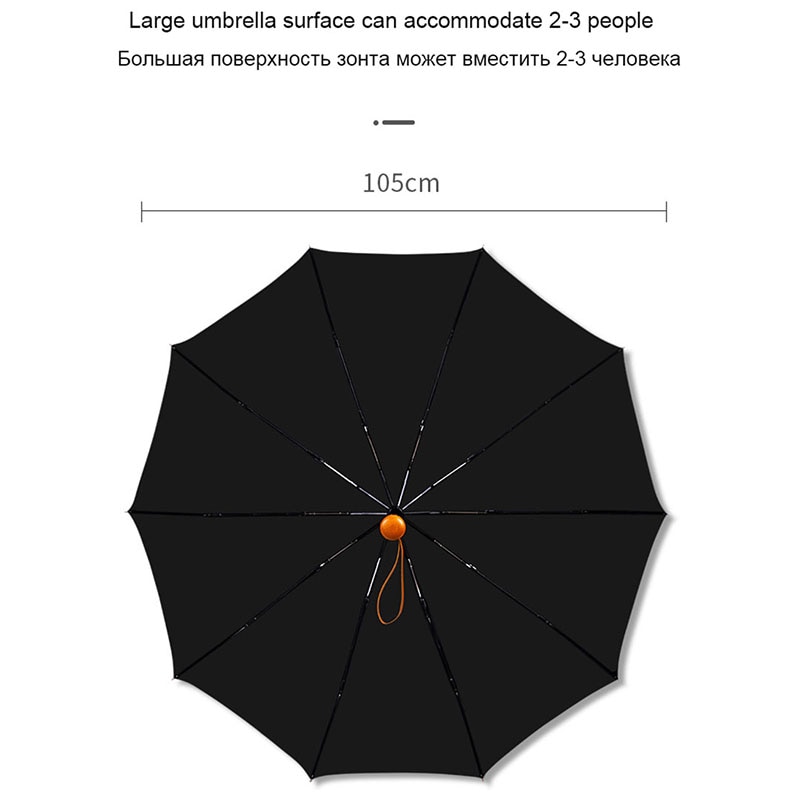 Black Full Automatic Business Umbrella Three Folding Male Female Parasol Umbrella Rain Women Windproof Luxury Umbrella For Men