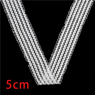 Naaien rekbare elastische band 40mm 50mm breedte wit zwart kant elastische lint tailleband ondergoed kledingstuk diy accessoires 1m: 5cm witte bloemen
