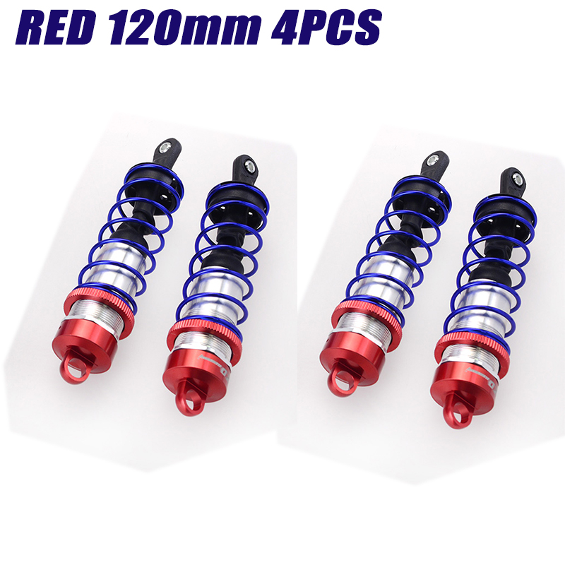 ZD Racing 4PCS Metal Shock Absorber 120mm Front&amp;143mm Rear Damper Suspension for 1/8 RC Car HSP DHK HPI Traxxas JLB Wltoys Drift: Red 4PCS 120mm