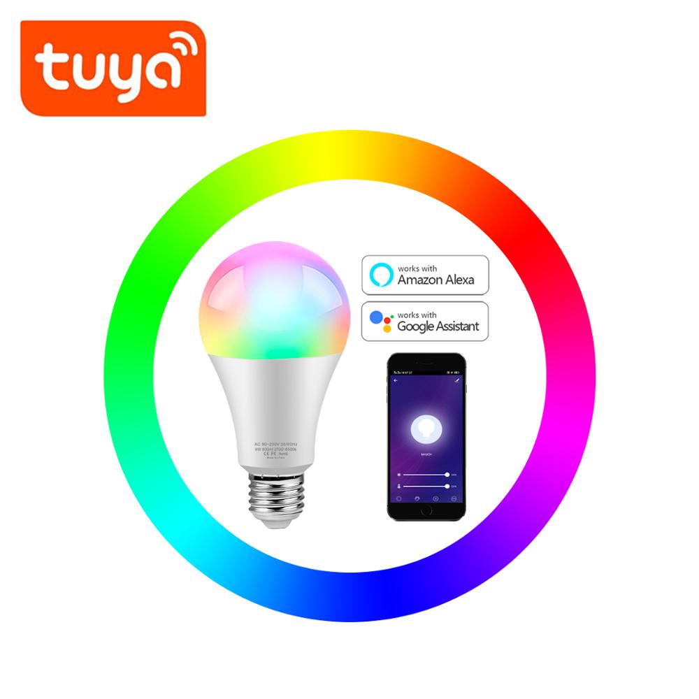 Stemmekontroll ledet-lampe  e27 110v 220v appkontroll smart hjem innendørs lys rgbww fjernkontroll ledet-pære wifi bluetooth smart lyspære: Wifi talestyring