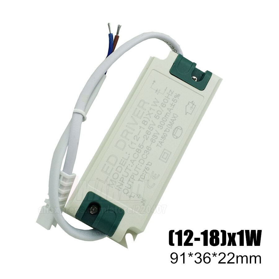 1-36 W Sichere Kunststoff Shell Led-treiber Eingang AC90-265V Licht Transformator Konstante Strom 300mA Netzteil Adapter für led Lampen: (12-18)x1W / 10PCS