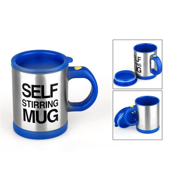 Tasses automatique électrique paresseux auto-remuant tasse tasse café lait mélange tasse Smart acier inoxydable jus mélange tasse Drinkware 400ml: Bleu profond
