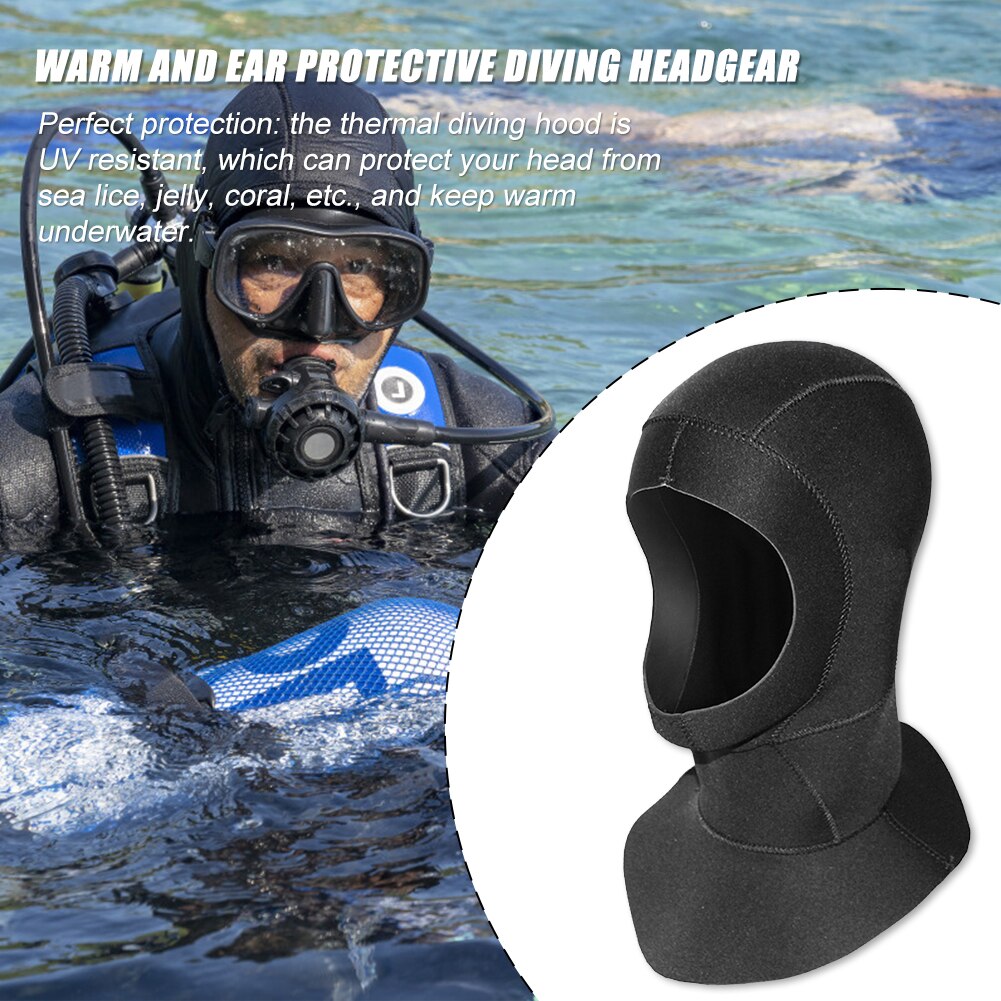 Waterproof Neoprene Diving Cap Stretch Winter Warm Hat Neck Gaiters for Surfing Sailing Water Sports Swimming Headwear Helmet