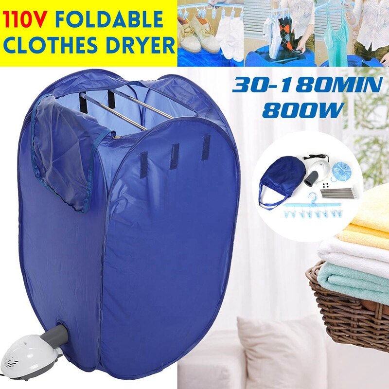 Vusddy Draagbare elektrische wasdroger, mini, opvouwbaar, 1200 W kleding, warmeluchtdroger voor