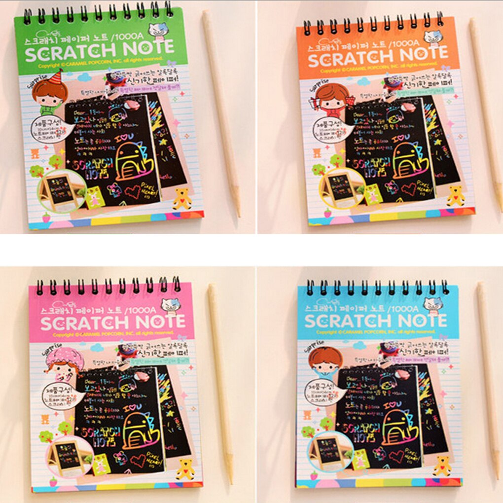 Pintura de arañazos DIY para niños, cuaderno de Graffiti colorido, rompecabezas respetuoso con el medio ambiente, 1 ud.