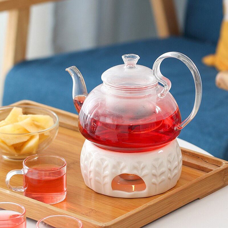 Modern Glass Teapot Base Candle Warmer Luxury European Style Teapot Trivets Outdoor Portable Chauffe Plat Heating Base JD50DZ