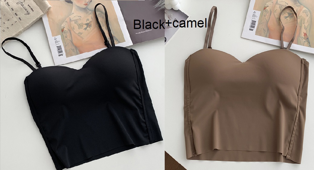 4colors korean style camisole women Sexy tank top female summer Ice sleeveless slim crop tops womens(Y2873): Brown