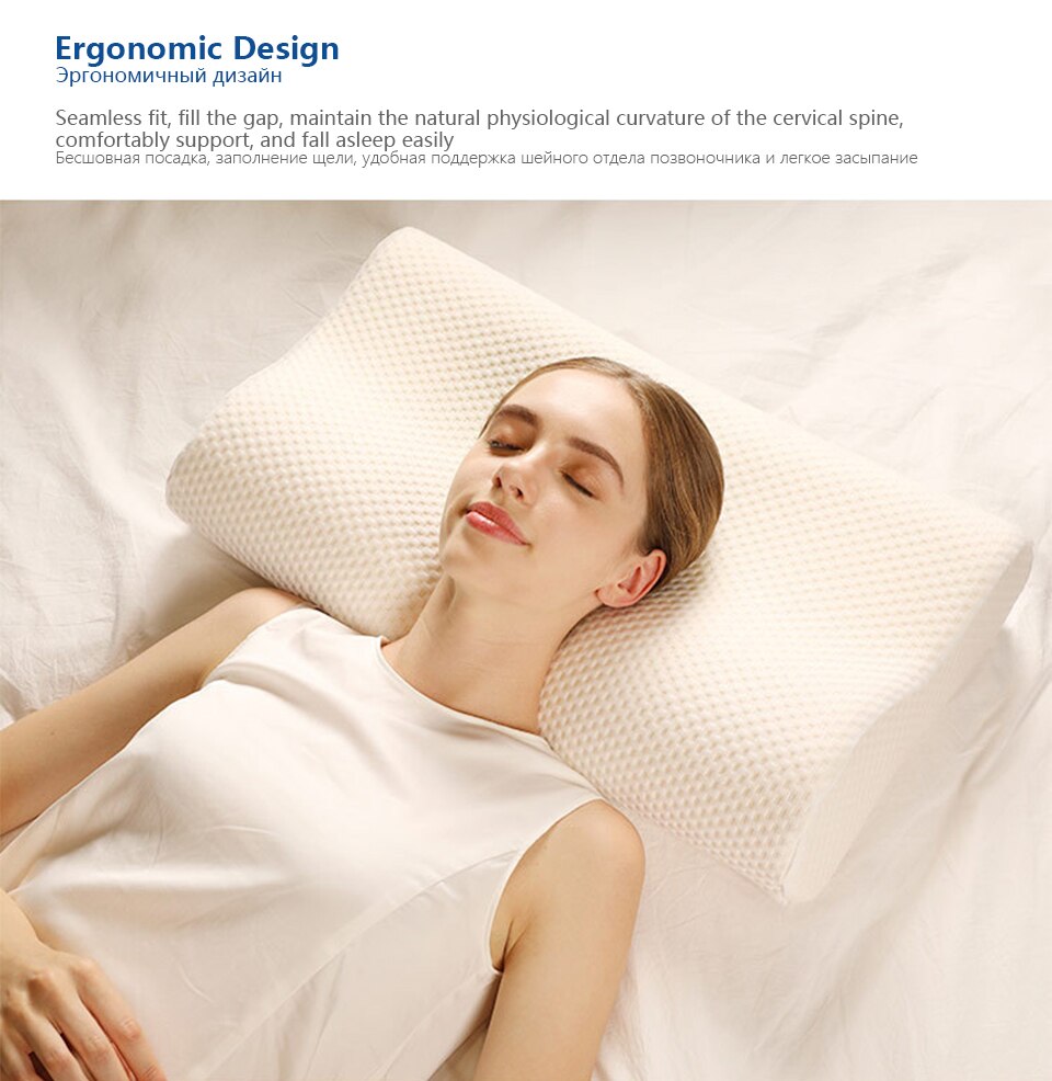 Small Memory Foam Slow Rebound Pillow Orthopedic For Neck Pain Health Care Cervical Neck Pillow cover Galaxy Homie 50x30x10/7.5
