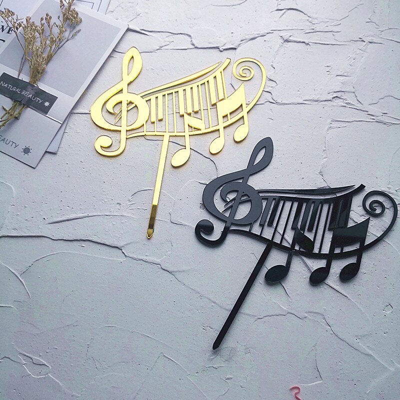 Piano Music Theme Acrylic Cake Topper Musical Notes Happy Birthday Cake Topper Party Supplies Cake DIY Accessories