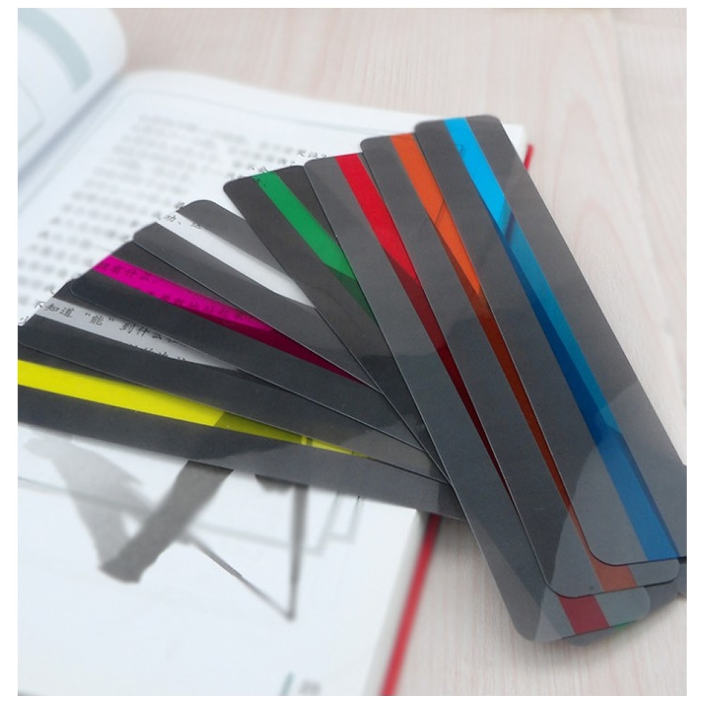 8 Pieces Reading Guide Strips Highlighter Colored Overlays Bookmark Read Strips for Student Teacher Dyslexia People Kid