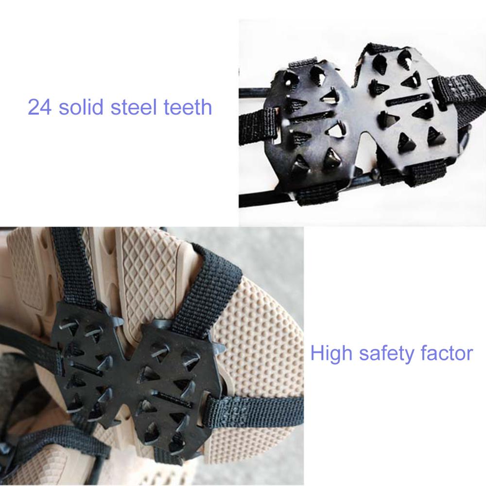 24 zähne M/L Anti-Schleudern Spikes Stollen Eis Schnee Steigeisen Greifer Schuh Schnee Kette Anti Unterhose Schuh deckt Winter Klettern Skifahren