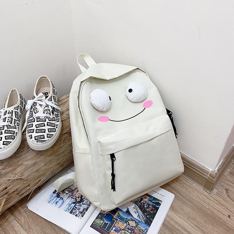 mignon sac à dos femmes sac à dos sac d'école pour les filles adolescentes 15.6 pouces ordinateur portable sac à bandoulière Mochilas femme sac à dos: White