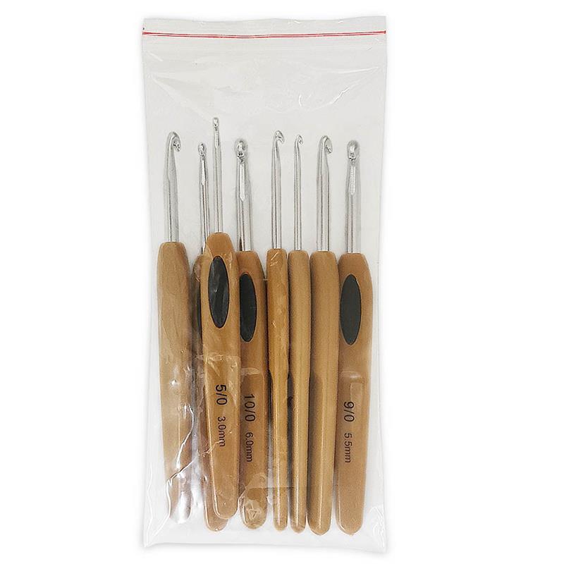 8 pièces mélange taille 2.5mm-6mm Crochet tricot tissage fil artisanat aiguille à tricoter poignée en plastique à tricoter crochets aiguilles outils de noël