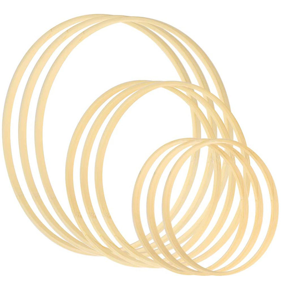 2 stk træ bambus blomster bøjle krans macrame hånd... – Grandado