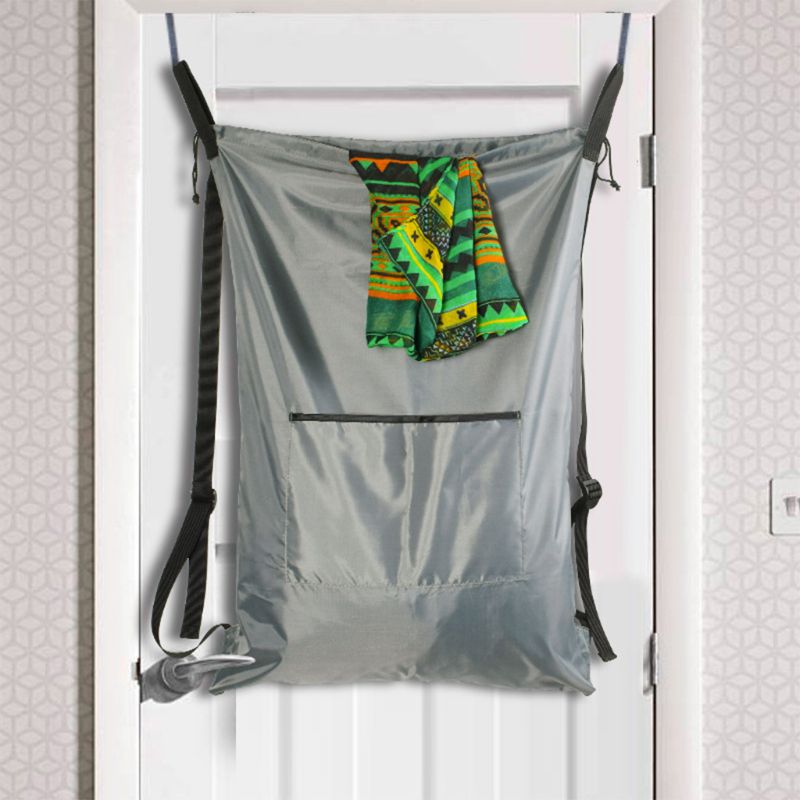 Door-Hanging Laundry Hamper Storage bag with Stainless Steel Hooks And Shoulder Straps