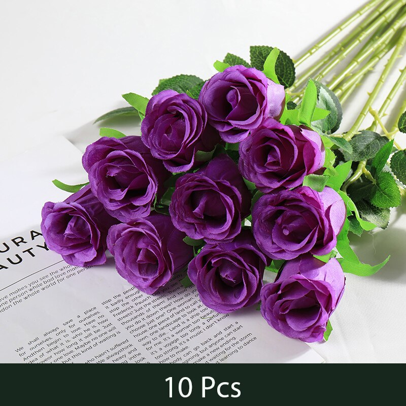 10 Pcs Rose Artificielle Flower Silk Rose Flower 50cm High Wedding Flowers Decoration Luxury Home Decor Valentine Day