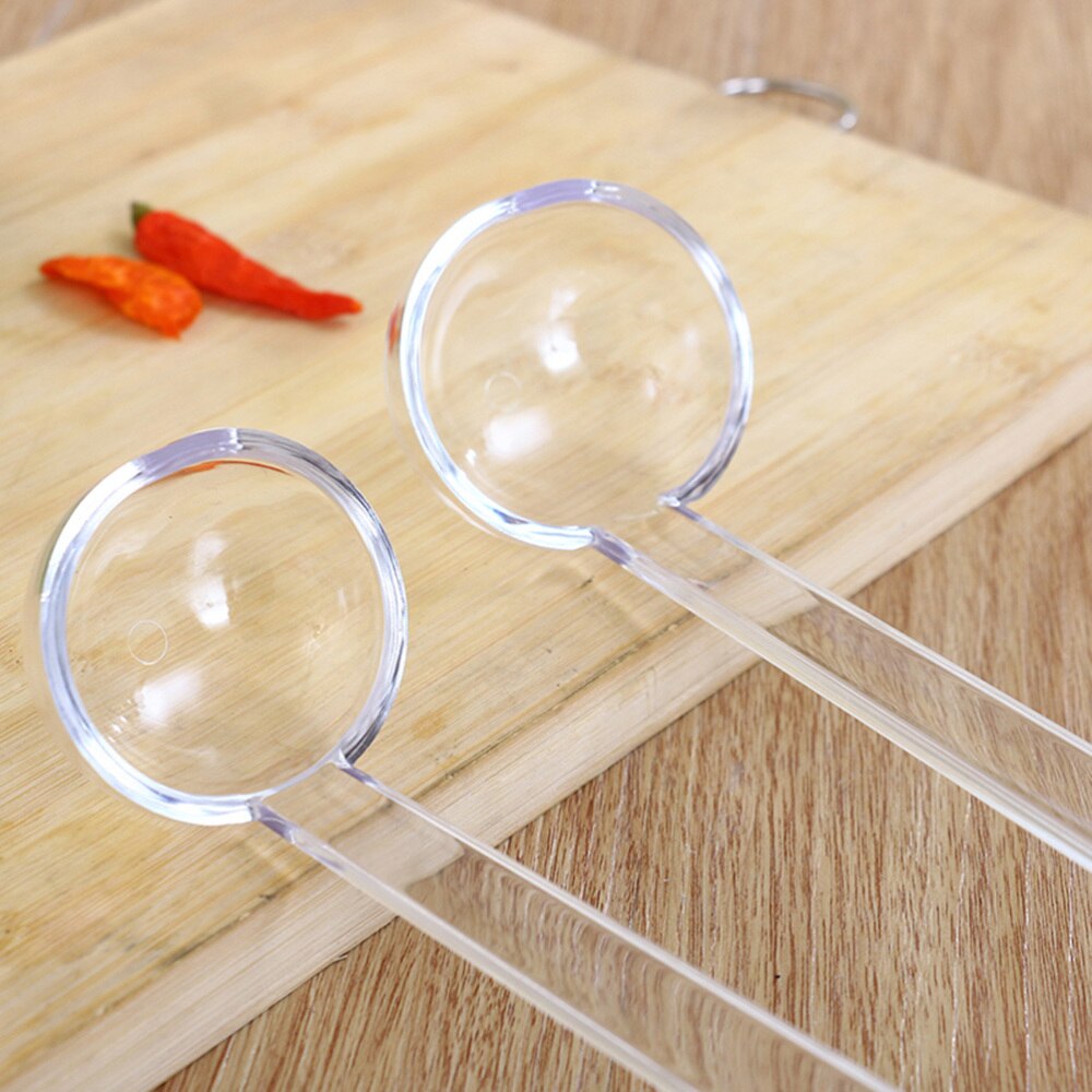 3pcs Punch Serving Ladle Clear Hard Acrylic Ladle Long Handle Spoons for Soup Cooking Stirrer Kitchen Tools