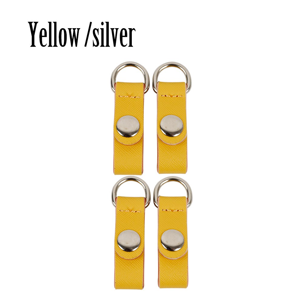 TANQU colorful 2 Pair 4 piece Clip Closure Attachment for Obag Faux Leather Strap Hook Clip for Opocket O bag: yellow silver