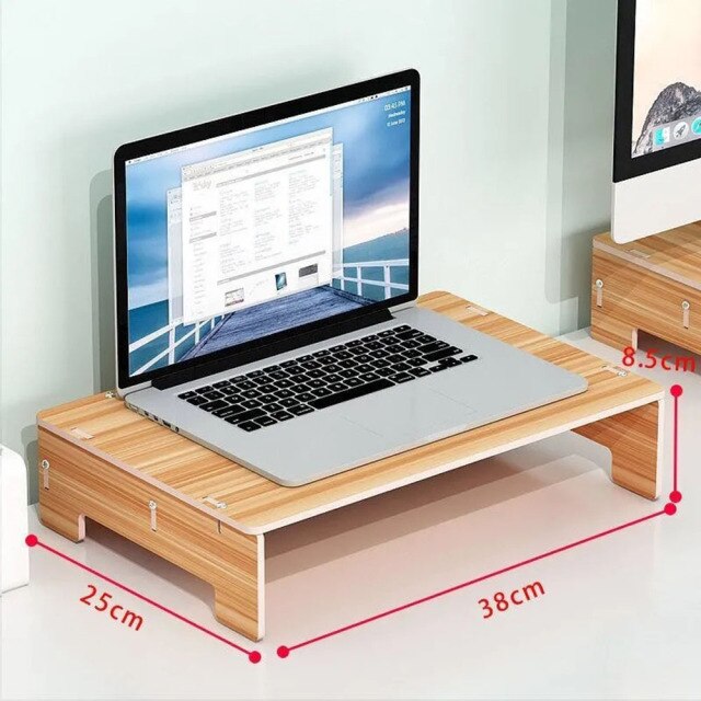 Desktop Computer Increased Rack Office Supplies With Drawer Storage Rack Box Notebook Adjustable Stand Computer Desk Organizer: A1