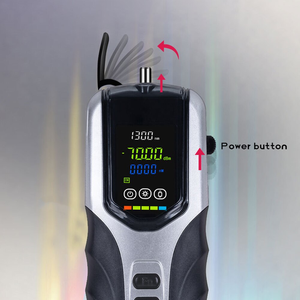 G710 LCD Rechargeable Optical Power Meter Optical Fiber Tester Attenuation Detection Instrument 7 Testing Wavelengths -70~10dBm