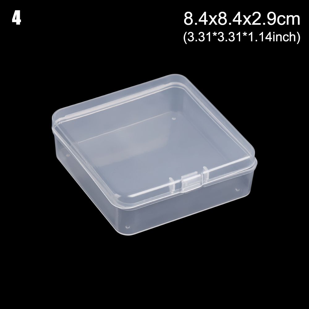 Mini-Kunststoff Kasten rechteckige durchscheinende Verpackungs Kasten staub dicht haltbare starke Schmuck knopf Kleinigkeiten Aufbewahrung koffer Behälter: Braun