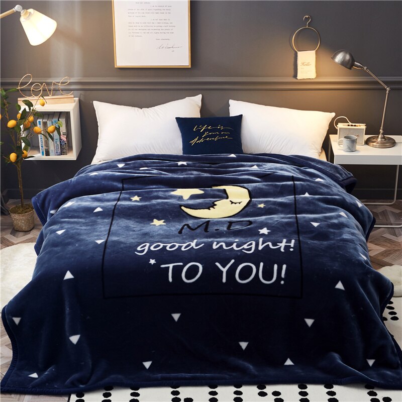 Cartoon Double-Side Winter Dikke Raschel Dekens Kids Adult Leuke Bed Spread Super Zachte Worp Deken: 10
