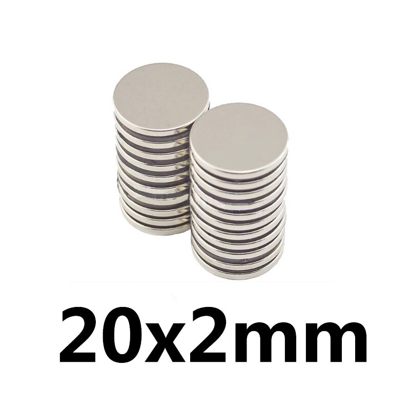 5/10/15/20/30Pcs 20X2Mm N35 Neodymium Magneet 20Mm X 2Mm Ronde Magneten Permanente Sterke Krachtige Ndfeb Magneten 20*2Mm