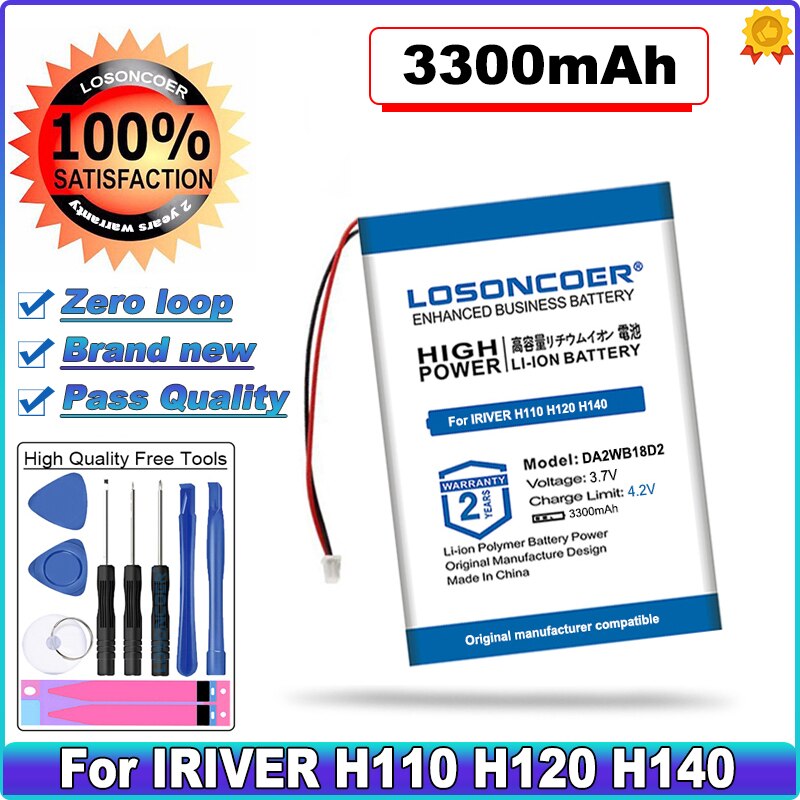 3300mAh Battery for IRIVER H110 H120 H140 H320 H340 Player DA2WB18D2 PMPIRH1 DA2W