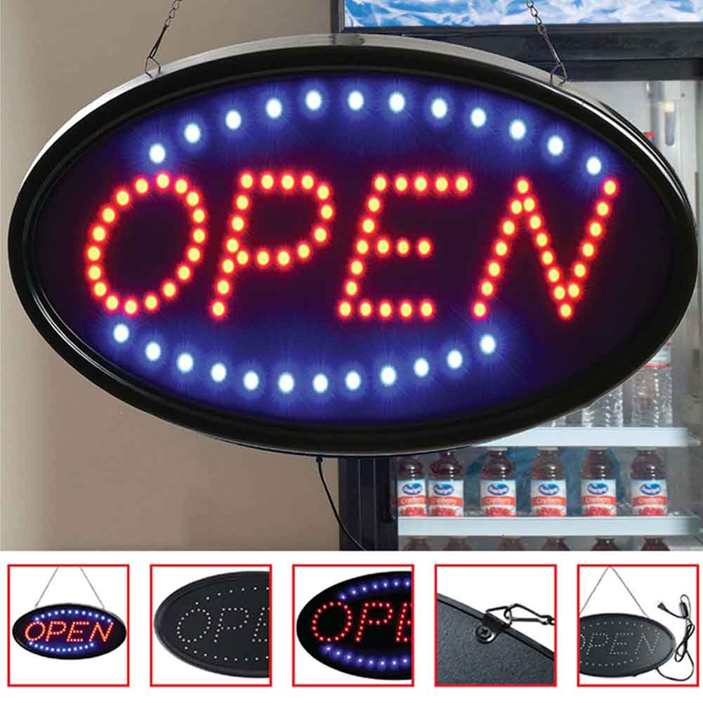 LED Open Teken Bars Winkels US Plug Cafe Etalage Bloemist Reclame Verlichting Praktische Salon PVC Installeren Business Store