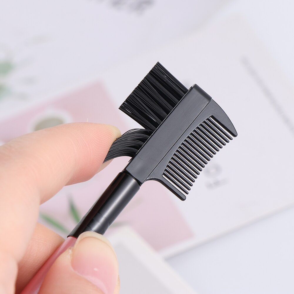 2 in1 Dual Purpose Eyelash Comb Pink Black Eyelash Eyebrow Brush Comb Eye Makeup Tool Eyelash Extension Tool