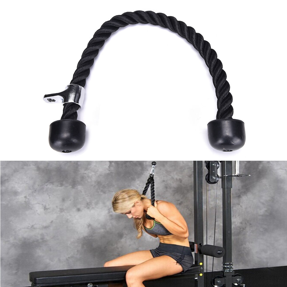Tricep Rope Push Pull Down Cord For Home Gym Fitness Crossfit Abdominal Crunches Cable Attachment Exercise Training Equipment