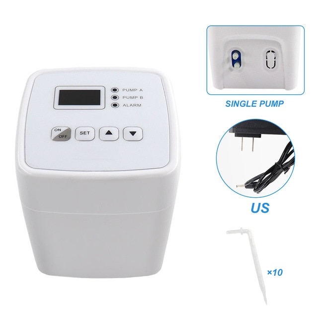 Automatic Watering System DIY Micro Drip Irrigation Kit Houseplants Cultivation Device with Digital Interval Programmable Timer: American plug-S