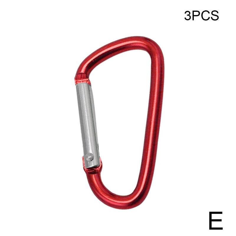 3pcs D Clip Carabiner Snap Spring Clasp Hook Keyring Carabiner Hook Locking Karabiner Carabina Small Camping Snap Clip Keyr U9w8: E