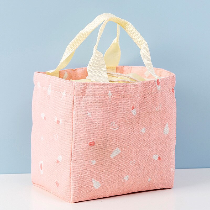 Korean Style Cooler Lunch Bags Thermal Cute Lunch Bags For Women Men Kids Convenient Lunch Box Tote Picnic Food Drawstring Bags: 2