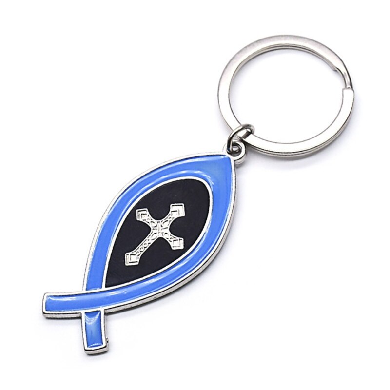 Kreuz Jesus Christus Schlüssel Schnalle Kirche Souvenirs Kurze Israel Fisch bilden Schlüssel Ring D0LD