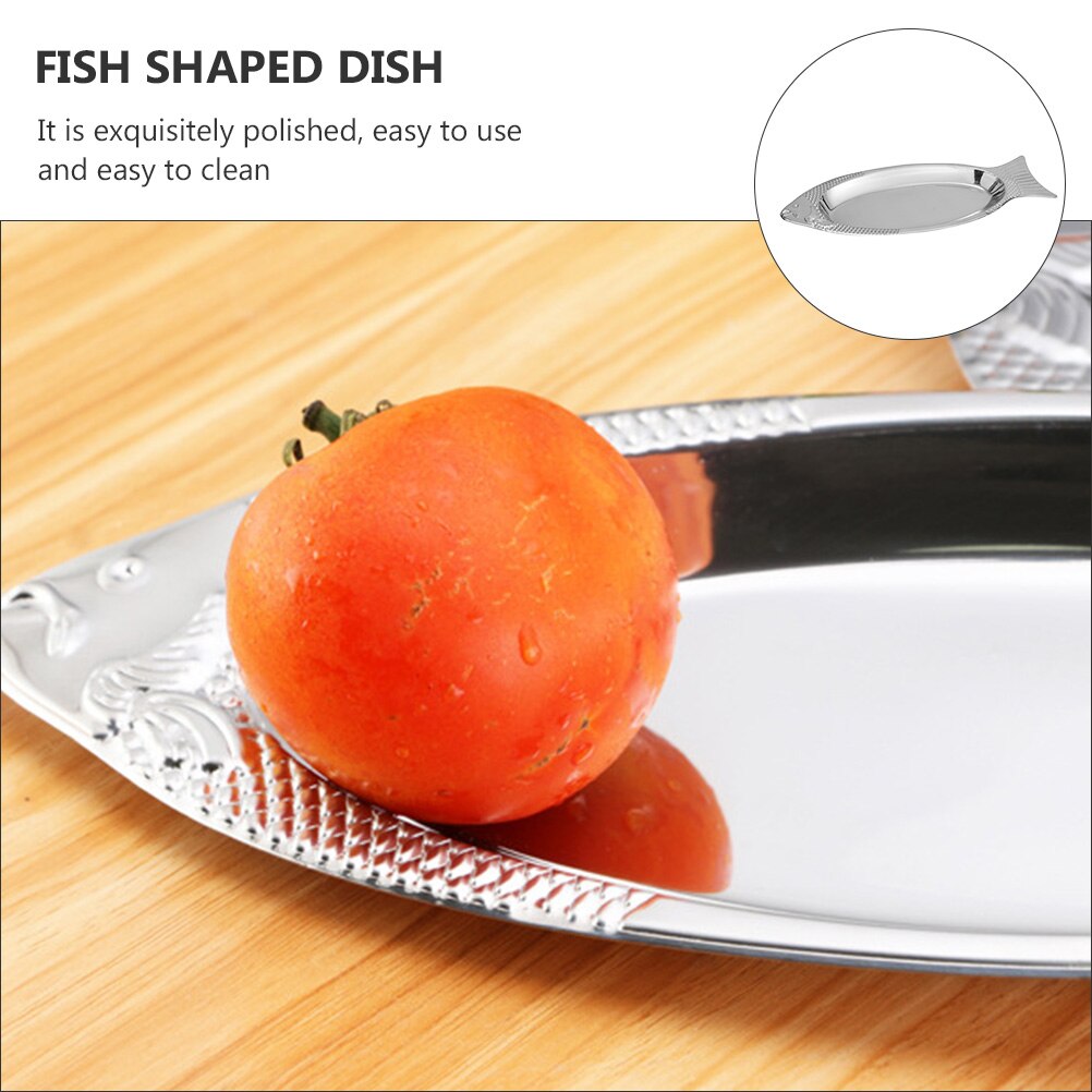 1Pc Steamed Fish Dish Fish-shaped Plate Home Hotel Restaurant Fish Plate