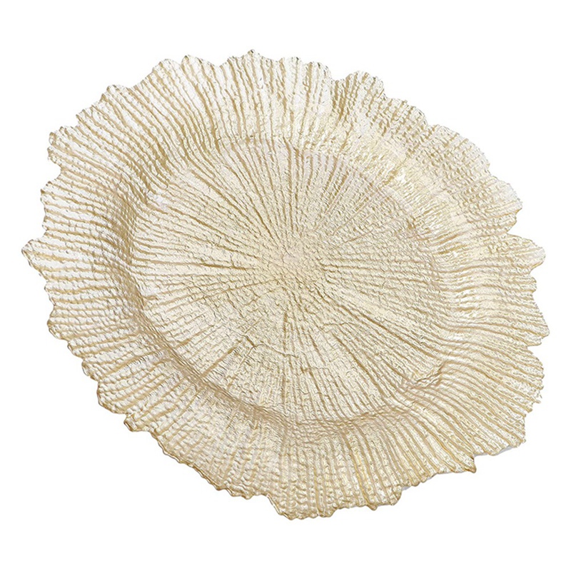 ! Glass Plates Dining Table Plate Snack Plate Platter Snack Dish Fruit Tray Wedding Reception Decoration Gold