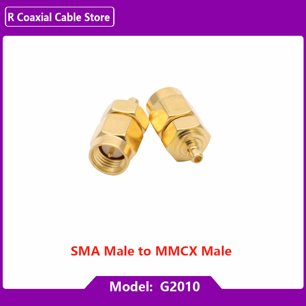 Adaptador macho y hembra SMA macho y hembra, convertidor de conector de barril de tuerca de acoplamiento coaxial RF, MMCX/MCX, 1 ud.: G2010