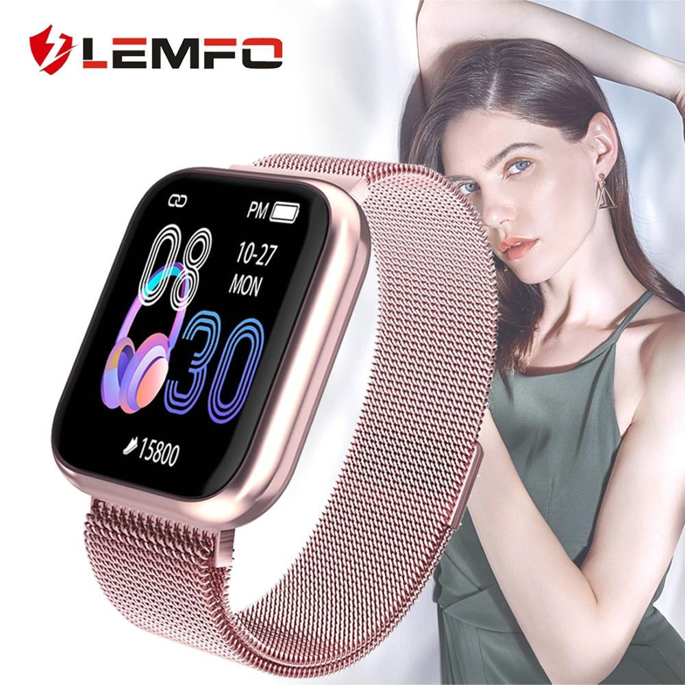 LEMFO Frauen Clever Uhr Wasserdicht Herz Bewertung Blutdruck Überwachung Schrittzähler Männer Frauen Smartwatch für Android Apfel iPhone